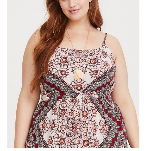 TORRID red scarf print challis maxi dress - Picture 2 of 7